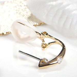 k18YG/プラチナ900 0.10ct ダイヤモンド 2WAY ピアス・イヤリング チタンポスト 18金 ピアス ダイヤ イヤリング K18 ゴールド チタンポスト 2WAY CAE-0015の画像