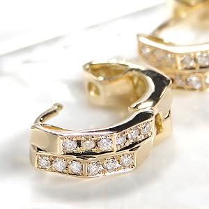 k18YG/PT900 0.2ct ダイヤモンド 2WAY ピアス リバーシブル 18金