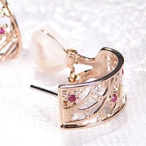 k18YG/PG/PT900 ルビー ダイヤモンド 2WAY ピアス・イヤリング チタンポスト レディース 18金 ピアス イヤリング ダイヤモンドピアス 幅広 2WAY CAE-0019 |  | 03