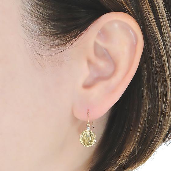 (A090306)K18 ピアス YG コインモチーフ 18金 アクセサリー A090306)K18 ピアス YG コインモチーフ 18金 アクセサリー VALUABLE