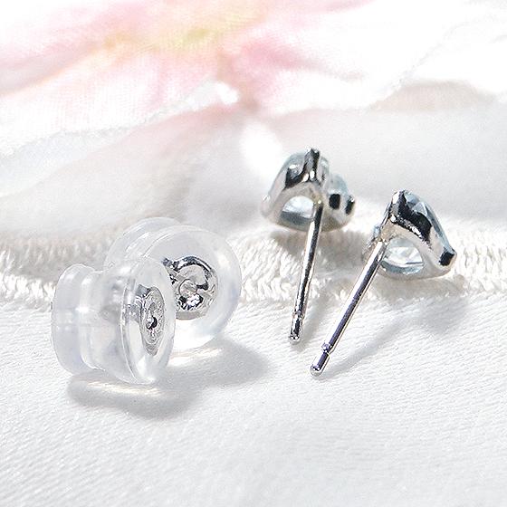 ピアス プラチナ レディース アクアマリン ハート 一粒 CAE-0072