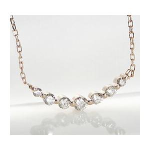 ダイヤモンドネックレス 18金ネックレス レディース ライン グラデーションペンダント CAN-0006の画像