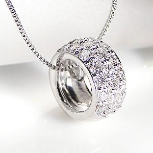 Pt900 0.22ct サークル ダイヤモンド パヴェ ペンダント CAN-0013の画像