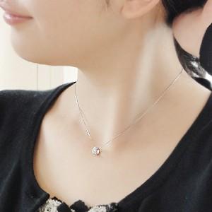 Pt900 0.22ct サークル ダイヤモンド パヴェ ペンダント CAN-0013の画像