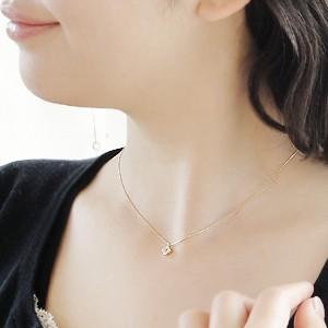 18金 ネックレス ペンダント ダイヤモンド 花 クローバー プレゼント CAN-0015の画像