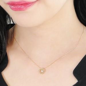 K18 ゴールド ダイヤモンド ダイヤ ネックレス ペンダント サークル 無色透明 丸 H-SIクラス CAN-0047YG |  | 02