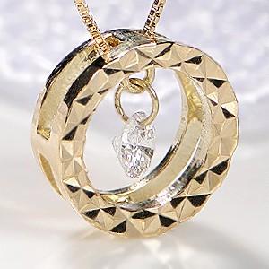 K18 ゴールド ダイヤモンド ダイヤ ネックレス ペンダント サークル 無色透明 丸 H-SIクラス CAN-0047YG |  | 03