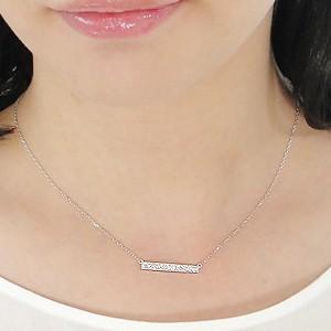 ネックレス 18金 ダイヤモンドネックレス ライン バー 10ダイヤ プレゼント CAN-0060 |  | 02