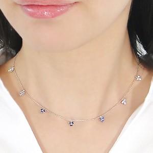 Pt900 0.8ct ブルー サファイア ステーション ネックレス レディース 18金 サファイア グラデーション カラー 誕生石 プレゼント CAN-0065 |  | 01