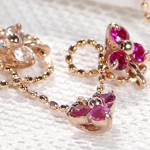 ネックレス ペンダント レディース 18金 ルビーネックレス ピンクゴールド グラデーション CAN-0066の画像