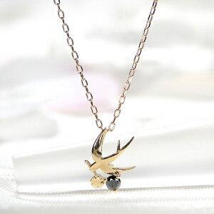 ネックレス 小鳥 レディース 18金 ダイヤモンドペンダント イエロー ゴールド プレゼント CAN-0107の画像