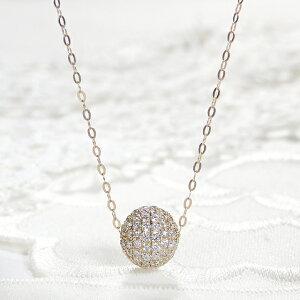 K18 ネックレス 18金 イエローゴールド ダイヤモンド ミラーボール CAN-0118の画像