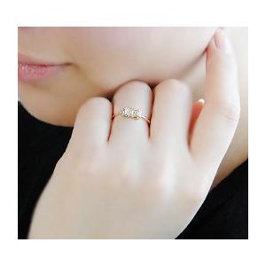 18金 リング 18K ゴールド 指輪 レディース リング ダイヤ リボン かわいい CAR-0018の画像