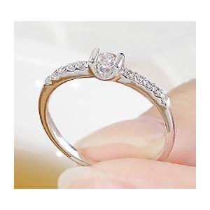 pt900 プラチナ ダイヤモンド ダイヤ 指輪 リング 0.19ct H-SIクラス 無色透明 CAR-0037の画像