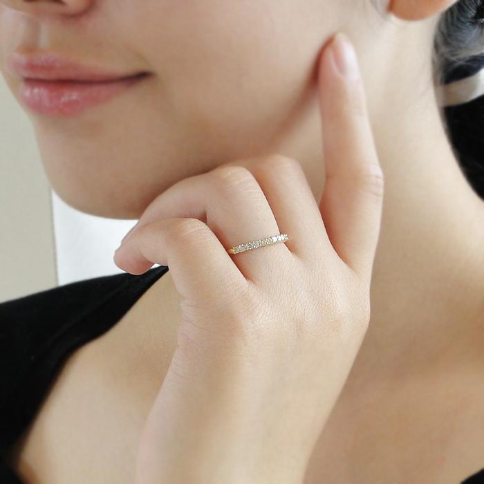 K18YG 0.27ctUP ハニーブラウン ダイヤモンド エタニティリング