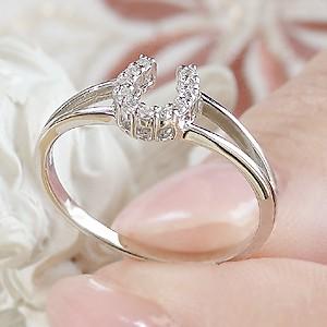 馬蹄 ホースシュー リング プラチナ ダイヤモンド 指輪 プレゼント