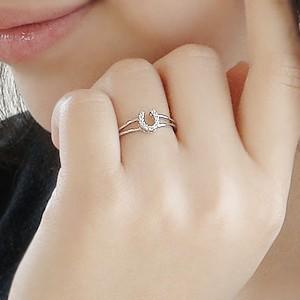 馬蹄 ホースシュー リング プラチナ ダイヤモンド 指輪 プレゼント