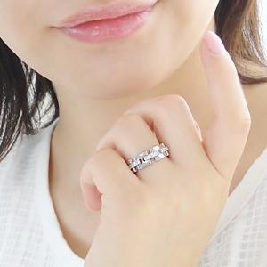 pt900 プラチナ 指輪 リング ダイヤモンド ダイヤ 0.24ct H-SIクラス H型 連結 CAR-0141の画像