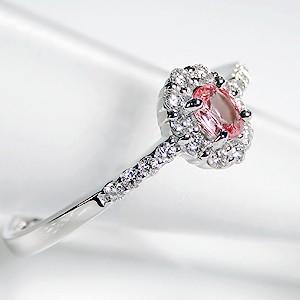 パパラチアサファイア リング 指輪 プラチナ ダイヤモンド プレゼント