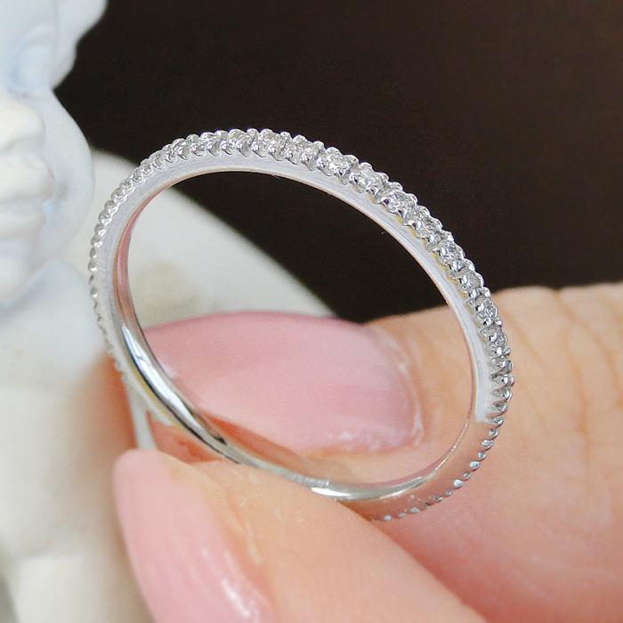 Pt900 フルエタニティリング プラチナ ピンキーリング