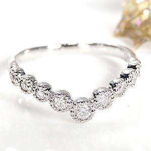 指輪 プラチナ リング ダイヤモンド エタニティリング V字 グラデーション プレゼント CAR-0198 | 