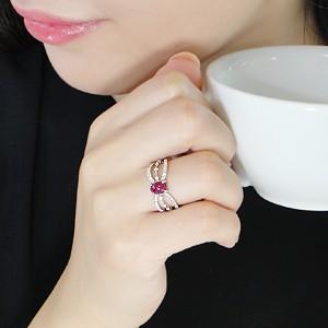 プラチナ ルビー 非加熱 リング ダイヤモンド カボションカット 指輪 