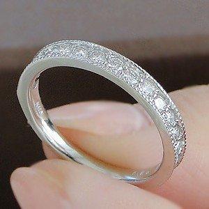 プラチナ ダイヤモンド 指輪 リング エタニティ フチあり ミル打ち 0.50ct H-SIクラス pt900 |  | 03