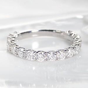 プラチナ ダイヤモンド リング エタニティ 指輪 結婚 婚約 プレゼント 大粒 誕生石 4月 CAR-0218 | 