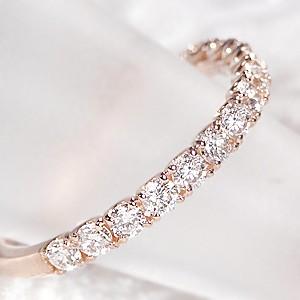 K18PG ゴールド ダイヤモンド ダイヤ 指輪 リング エタニティ 人気 0.50 H-SIクラス ハーフエタニティ CAR-0219PG |  | 01