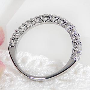 ダイヤモンド ハーフ エタニティ リング 1.00ct Pt950 送料無料 ダイヤ プラチナ エタ 人気 豪華 1カラット 1カラット 結婚 ブライダル 記念日 CAR-0299の画像