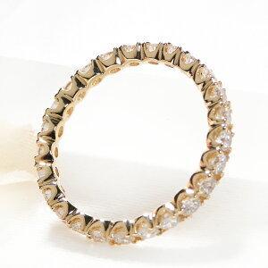 フルエタニティリング ダイヤモンド 18金 イエローゴールド K18 細身 1