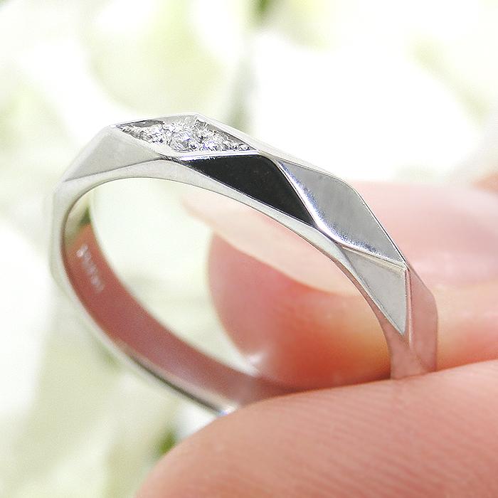プラチナリング ダイヤモンド 結婚指輪 マリッジ ペア レディース CAR-0324の画像