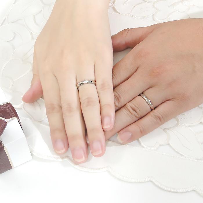 プラチナリング ダイヤモンド 結婚指輪 マリッジ ペア レディース CAR-0324の画像