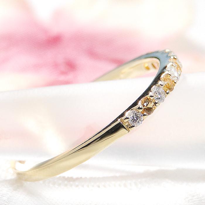 サファイア エタニティリング 18金 K18 イエローサファイア 50代