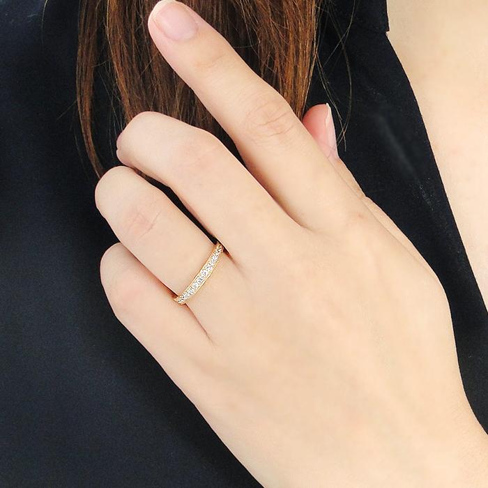 K18YG フチあり ダイヤモンド エタニティ リング 0.50ct 18金 ゴールド