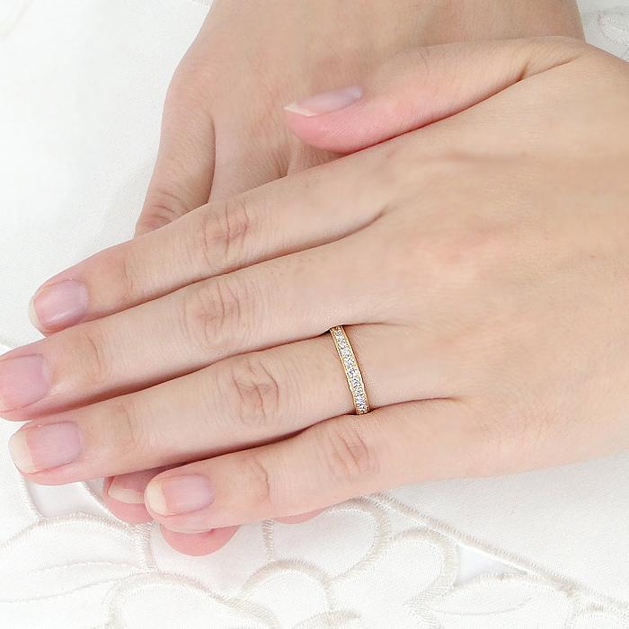 K18YG フチあり ダイヤモンド エタニティ リング 0.50ct 18金 ゴールド