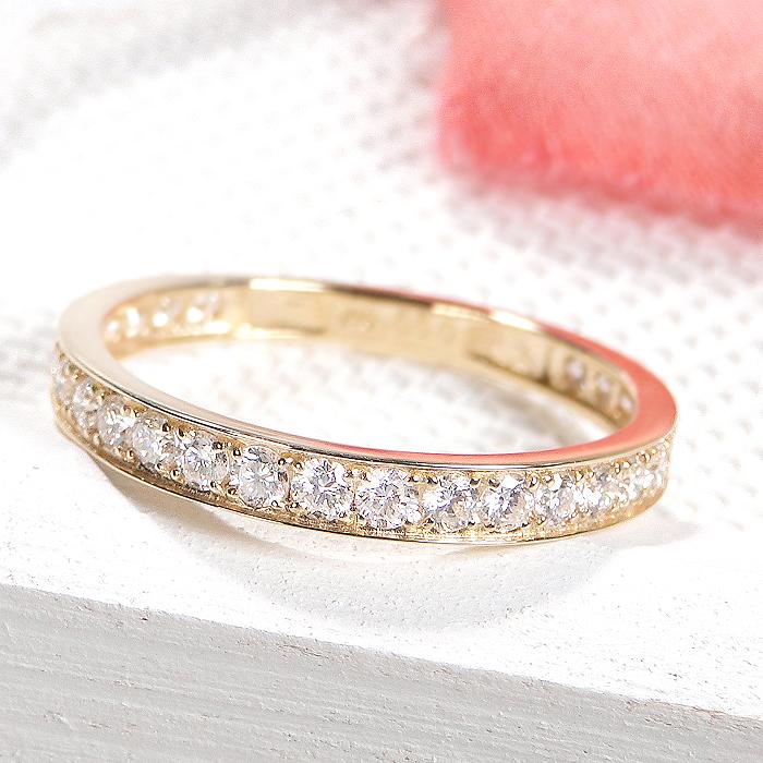 K18YG フチあり ダイヤモンド エタニティ リング 0.50ct 18金 ゴールド