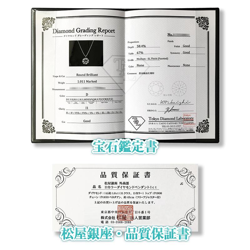 松屋銀座外商部特選Dカラーダイヤモンドネックレス1ct : JCCショップ