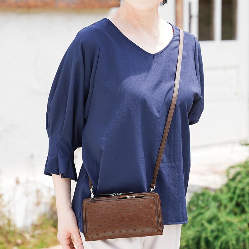 松屋銀座外商部特選 オーストリッチフルポイント多機能ポシェット