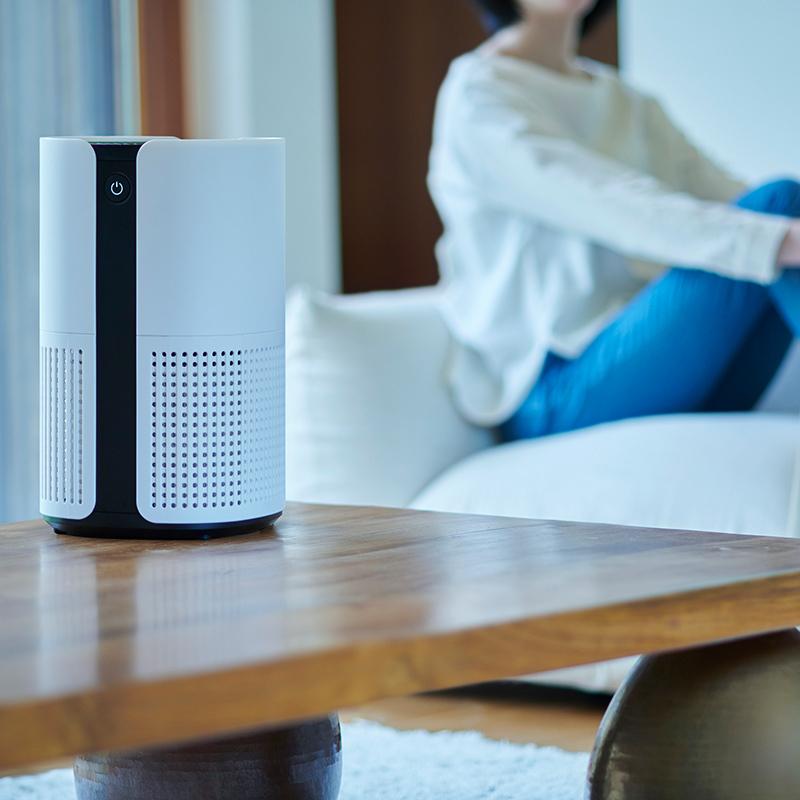 コンパクト&パワフル清浄、お部屋の空気を360度まるごとキレイに！duux