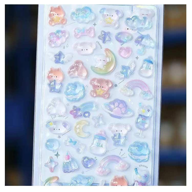 3dシール 立体シール 12枚セット ぷくぷくシール ご褒美シール