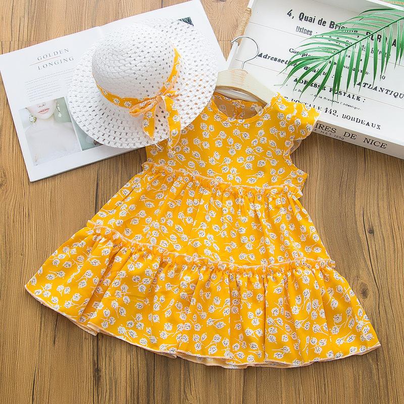 爆売りセール開催中 子供服 女の子 夏 フリル 花柄ワンピース ノースリーブ ワンピース 韓国子供服 ベビースカート キッズ おしゃれ