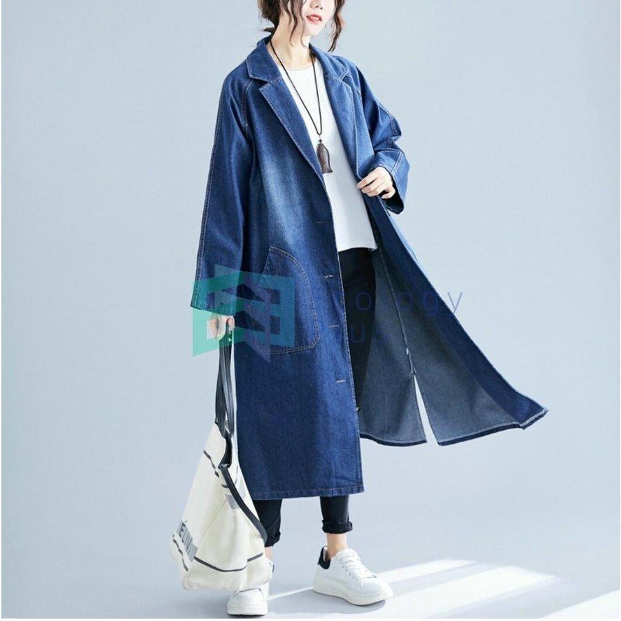 22年製 新品 デニムコート ノッチドラペル 秋コーデ Vネック 大きいサイズ チェスターコート 快適生地 ロング丈コート レディース シングルブレスト スタイリッシュ Gジャン デニム 5 11営業日内に発送予定 土日祝休業日除く 了承済みです