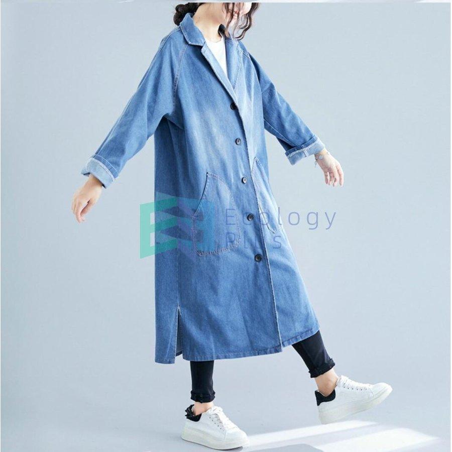 22年製 新品 デニムコート ノッチドラペル 秋コーデ Vネック 大きいサイズ チェスターコート 快適生地 ロング丈コート レディース シングルブレスト スタイリッシュ Gジャン デニム 5 11営業日内に発送予定 土日祝休業日除く 了承済みです