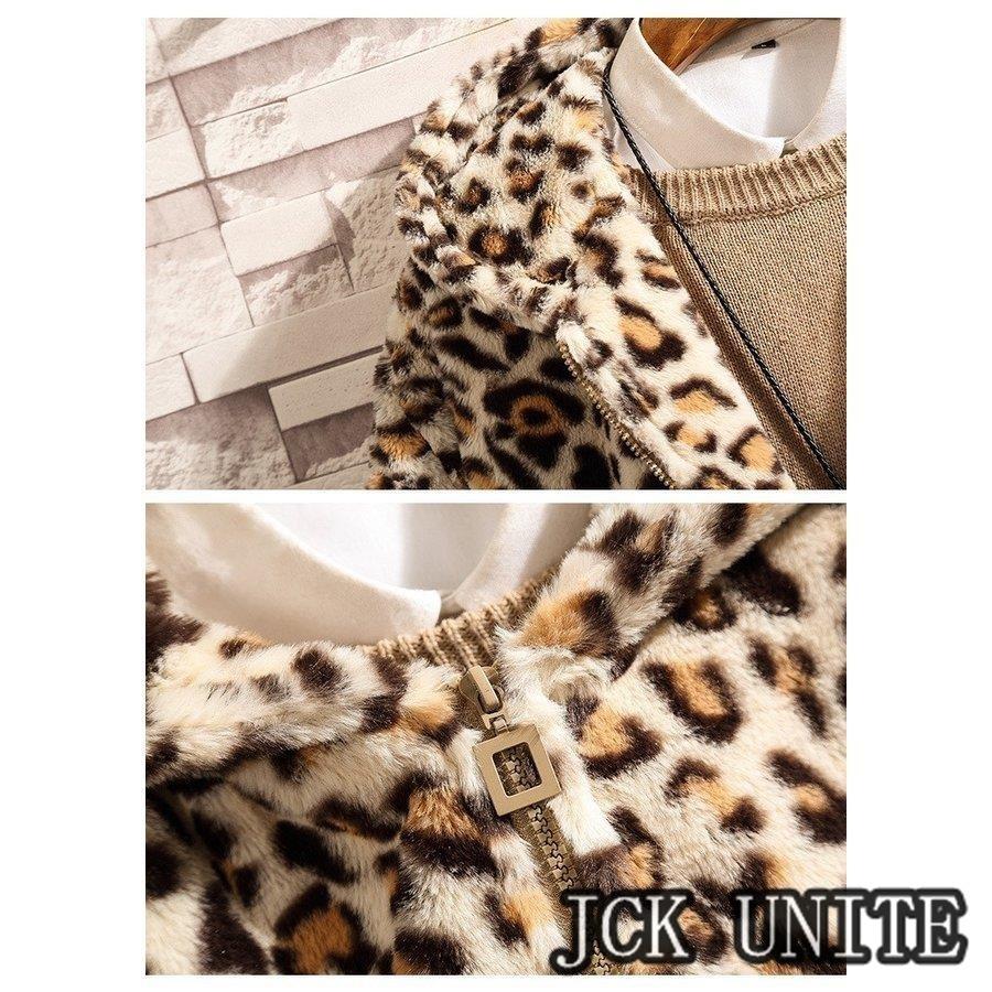 新しいコレクション メンズ アウター ムートンコート ジャケット ファッション ブルゾン ヒョウ柄 レオパード柄 ボアジャケット 冬服 その他ジャケット サイズ Xl Binghamtonhots Com