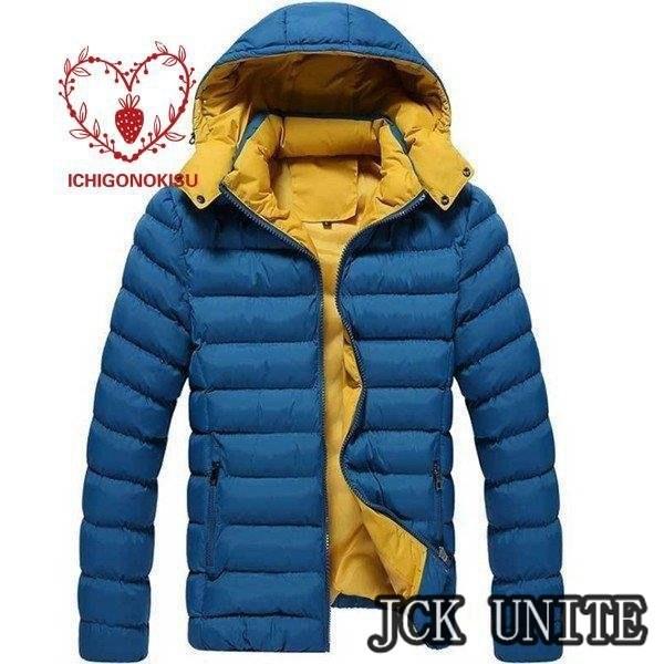 ダウンジャケット メンズ ジャンバー ダウンコート 中綿 ストレッチ フード付き 冬アウター フード付き 防寒防風 スリム 綿 冬服 保温 4色展開 ハイネック