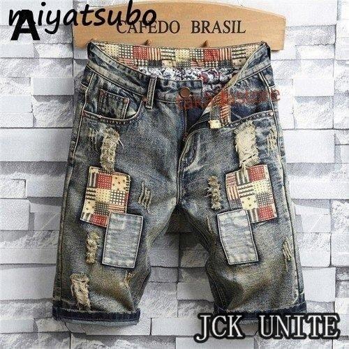 メンズ パンツ ジーンズ ハーフパンツ 半ズボン 短パン デニムショーツ ショートパンツ 五分丈 カジュアル おしゃれ デニム ダメージ ア Century21sgr Com