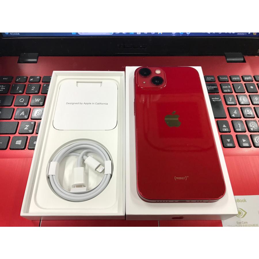 ★極美品 バッテリー100％ Apple SIMフリーiPhone13 256GB  レッド MLNL3J/A　A2631　白ロム※商品情報欄を必ずご確認ください｜jcka-mobile｜02