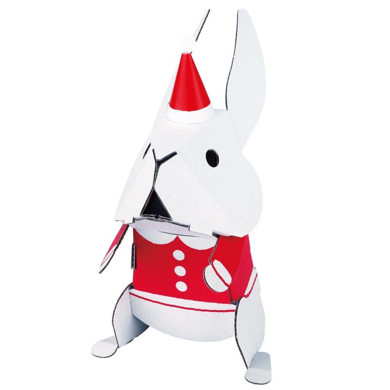 ダンボール 工作 キット 「 クリスマスツリー＆うさぎ 」hacomo（ ハコモ ） |  | 03