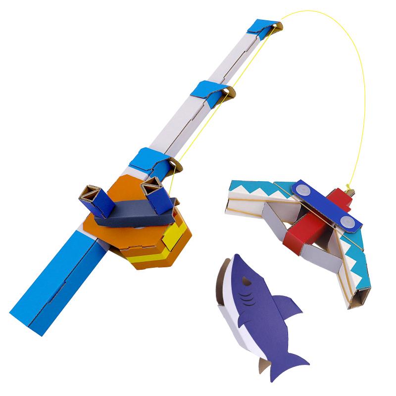 ダンボール 工作 キット 「釣りキャッチャー」　hacomo  ( ハコモ ) 　WOW 　小学生  夏休み の 自由工作 に |  | 02